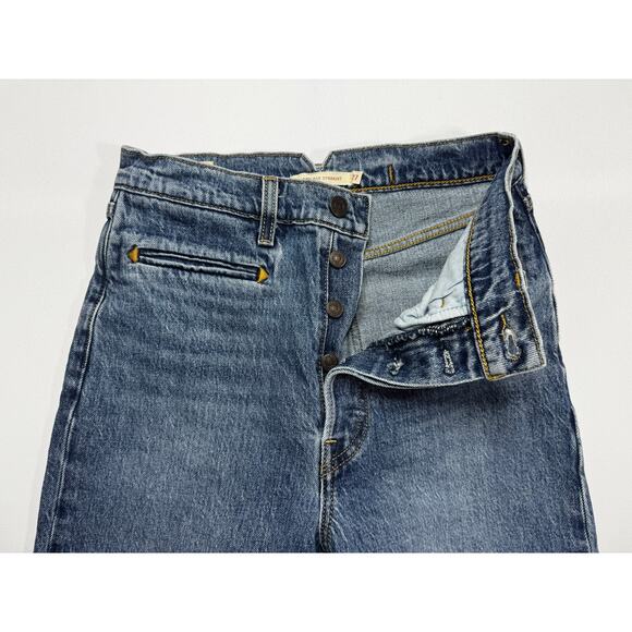 Levi's Women's Notched High Rise Ribcage Straight Full Length Jeans - Sz 27x32 - Picture 2 of 7